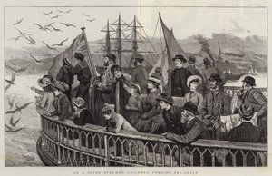 On a Clyde Steamer, Children feeding Sea-Gulls